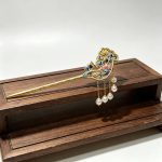 Filigree Enamel Lotus Pearl Tassel Hairpin - Image 3