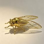 Vintage Golden Filigree Cicada Brooch - Image 3