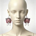 Gothic Doll Face Butterfly Tassel Drop Earrings - Image 3
