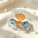 Blue Crab Enamel Crystal Jewelry Trinket Box - Image 3
