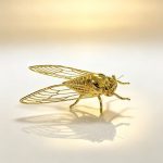 Vintage Golden Filigree Cicada Brooch - Image 5